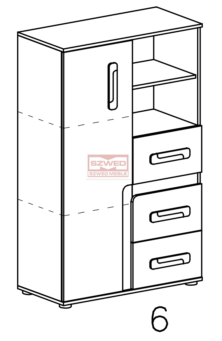 APETITO 6 komoda wysoka 85 