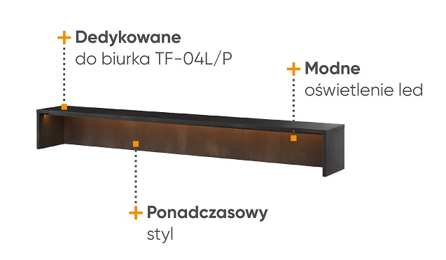 TEEN FLEX TF 05 nadstawka biurka z oświetleniem 