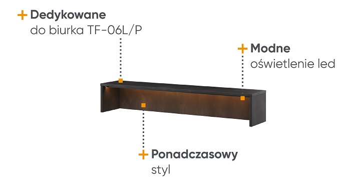 TEEN FLEX TF 07 nadstawka biurka z oświetleniem 